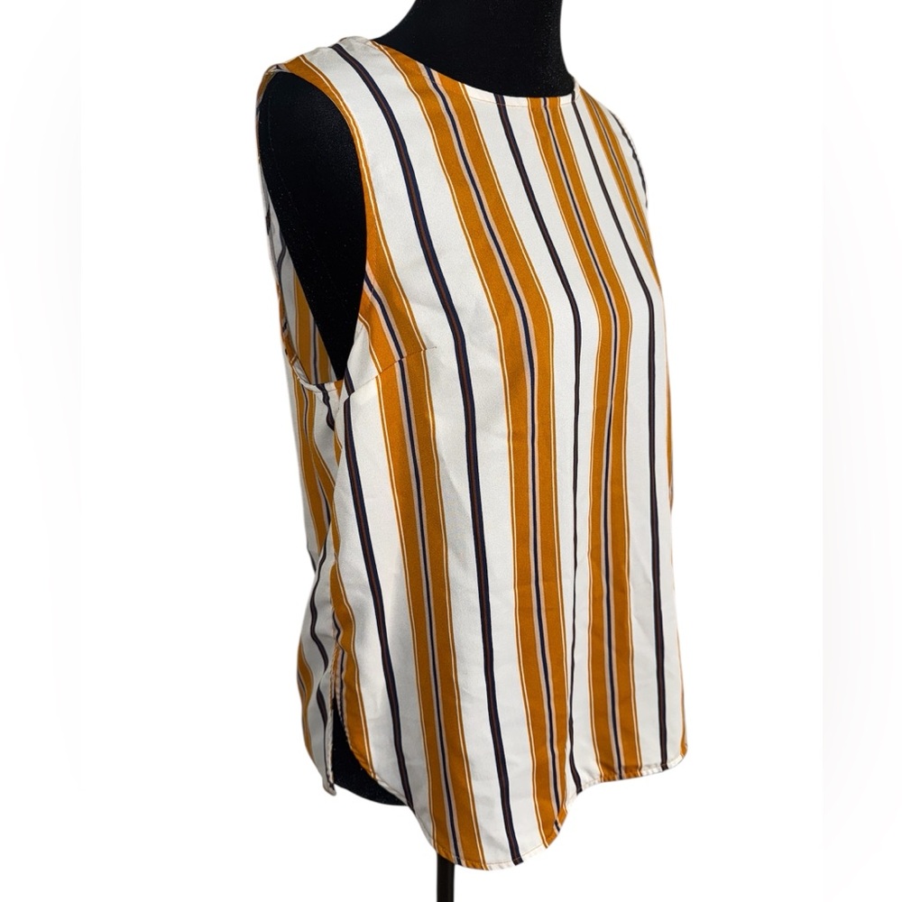 Small forever 21 Striped Sleeveless Top - Orange, White, and Black